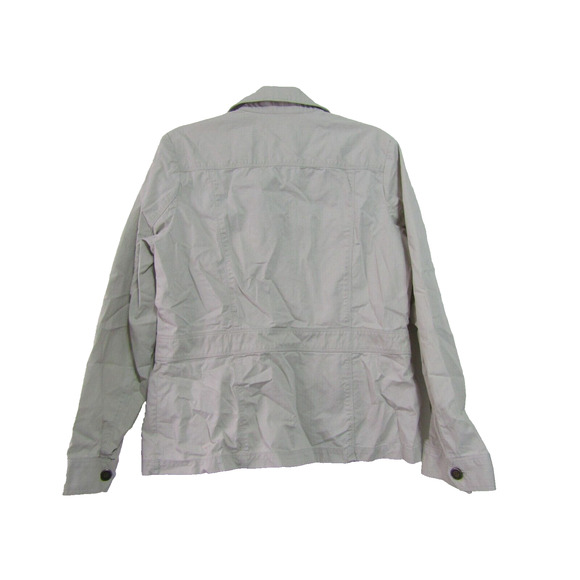 Eddie Bauer Brown Cargo Jacket Women's size L Minimalist Safari Neutral Coastal - Picture 2 of 8